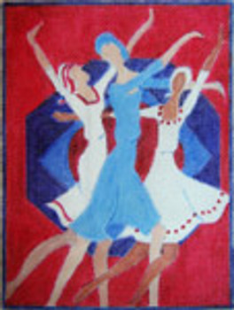 83909 CWD-M146 Cotor Three Dancers 6 x 7.5 18 Mesh Stitch Painted Changing Women Designs