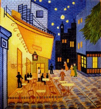 11076 CWD-M92 Van Gogh Night Cafe 12 x 11.5 18 Mesh  Stitch Painted Changing Women Designs