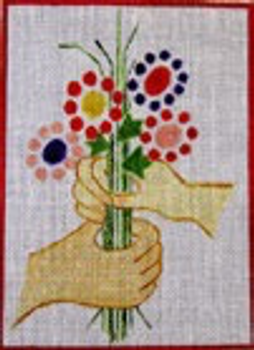12681 CWD-M6 Picasso Hand full of Flowers Sm 9.5 x 11.5 18 Mesh Changing Women Designs