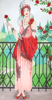 C-554 Art Deco Rose Garden 10 x 20 18 Mesh The Meredith Collection