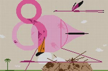 Flamingos HC-F180 Charley Harper 13 Mesh 14 x 91⁄4