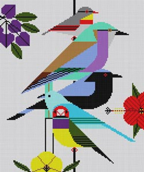 Rainforest Birds CH-R120 Charley Harper 13 Mesh 12 x 10