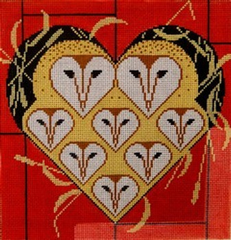 Vowlentine Owl Hearts HC-V183 Charley Harper 13 Mesh 10 x 10
