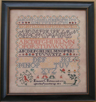 ELIZABETH BORTON 1834 (CS) 182w x 195h Queenstown Sampler Designs 18-1732 YT