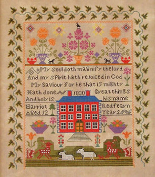 Harriot Redfearn 1830  233w x 265h Queenstown Sampler Designs 18-1776