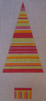 CH201A Tickled Pink-Raspberry Stripe Topiary  3 x 8 EyeCandy Needleart