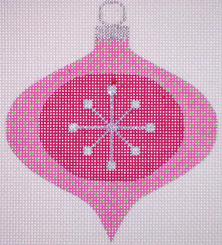 CH116A Atomic Christmas - Pink Star Bauble  4" EyeCandy Needleart