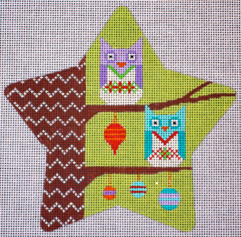 CH122C Owls Star 5.5" EyeCandy Needleart