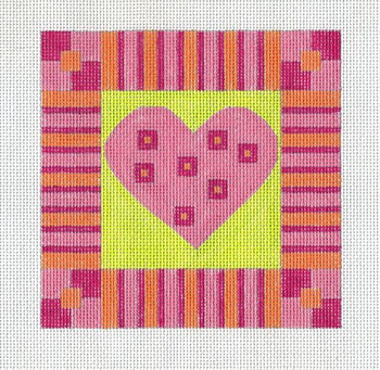 H102A  Tropical Heart - Pastel 5 x 5 EyeCandy Needleart