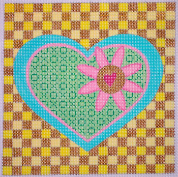 H111 Hugs & Kisses Heart 6x6 EyeCandy Needleart