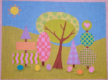 HO100 EasterTowne Green 7.5 x 10.25 EyeCandy Needleart