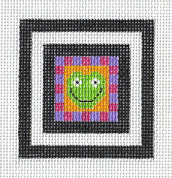 HW104A Witch's Companions - Frog  2.5 x 2.5 18 Mesh EyeCandy Needleart