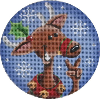 1015g Peace Reindeer 4" Round 18 Mesh Rebecca Wood Designs!