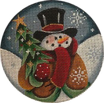 1043a Snowman 4" Round 13 Mesh Rebecca Wood Designs!