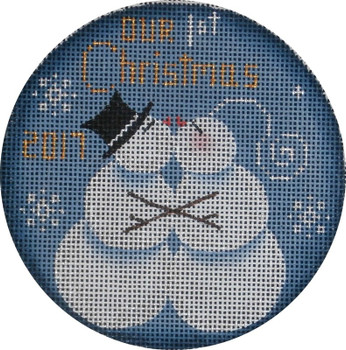 1038a First Christmas  4" Round 18 Mesh Rebecca Wood Designs!