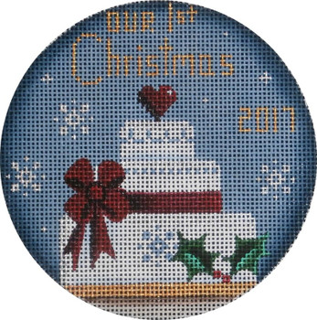 1038b First Christmas cake 4" Round 18 Mesh Rebecca Wood Designs!