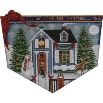 1455b Winter cottage 8 x 11 18 Mesh Rebecca Wood Designs !