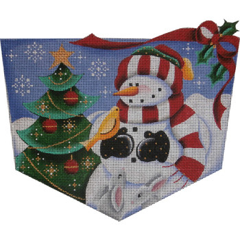 1462c Forest Snowman Cuff 8" x 11" 18 Mesh Rebecca Wood Designs!