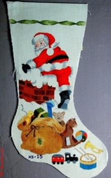 XS-15 Santa's Door 13 Mesh 20.5" Stocking CBK Bettieray Designs