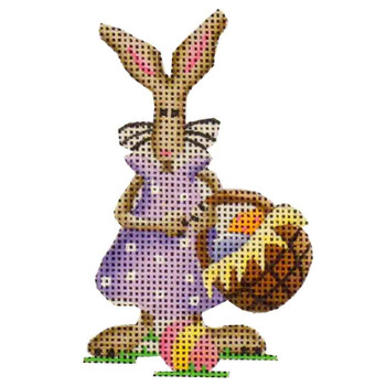024h Purple dots Easter Eggs Bunny 2 x 3.5 18 Mesh Rebecca Wood Designs!