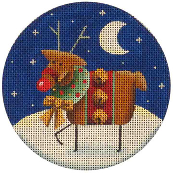 23b Rudolph Reindeer 4" Round 18 Mesh Rebecca Wood Designs!