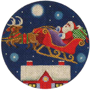 17f Santa and reindeer 4" Round 18 Mesh Rebecca Wood Designs!