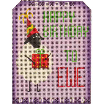 34a Happy birthday to Ewe 3.5 x 4" 18 Mesh Rebecca Wood Designs!