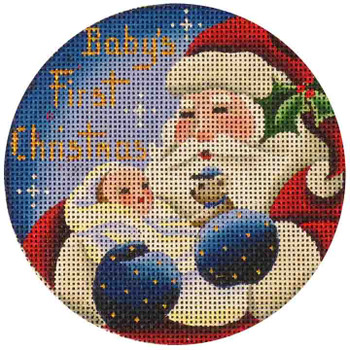 26b Babies first, Boy  4" Round 18 Mesh Rebecca Wood Designs!