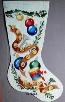 XS-2332 Jingle Bells 18 Mesh 20" Stocking CBK Bettieray Designs