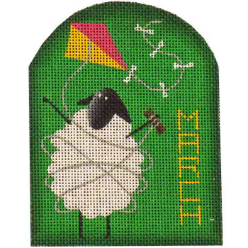 32c March sheep  3.5 x 4.5 18 Mesh Rebecca Wood Designs!