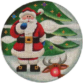 41g Santa & Rudolph Reindeer 4" Round 18 Mesh Rebecca Wood Designs!