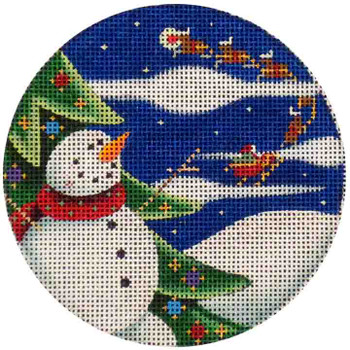 41i Rudolph in the sky 4" Round 18 Mesh Rebecca Wood Designs!