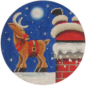 49b Upside down  Reindeer 4" Round 18 Mesh Rebecca Wood Designs!