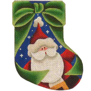 60a Santa mini sock 4 x 5  18 Mesh Rebecca Wood Designs!