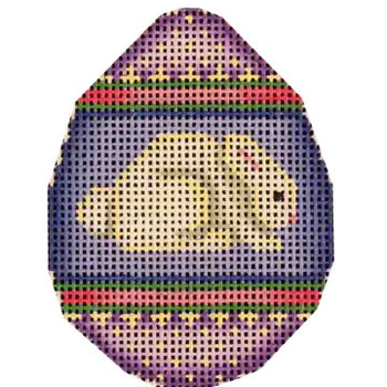 74a Bunny egg  2.25" x 3" 18 Mesh Rebecca Wood Designs!