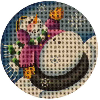 92b Lavender tuber Snowman 4" Round 18 Mesh Rebecca Wood Designs!