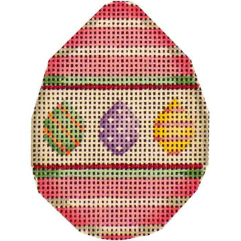 74k Striped egg 2.25" x 3" 18 Mesh Rebecca Wood Designs!