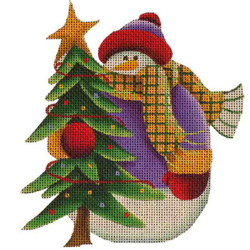 97e Lavender Snowman 5 x 6 18 Mesh Rebecca Wood Designs!