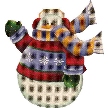 97a Red Snowman 5 x 5 18 Mesh Rebecca Wood Designs!