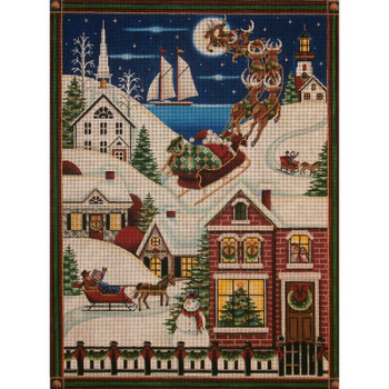 139 Christmas in the Village 17 x 23 13 Mesh Rebecca Wood Designs