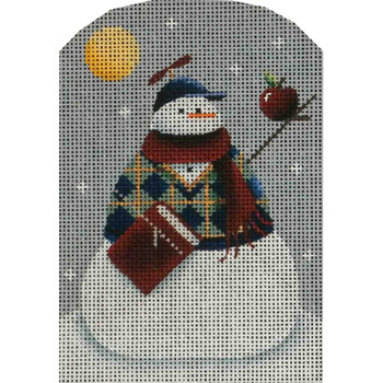 95k Schoolboy snowman 5" x 3.5" 18 Mesh Rebecca Wood Designs!