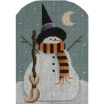 95f Halloween Snowman 5" x 3.5" 18 Mesh Rebecca Wood Designs!