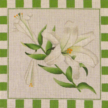 260j Easter lily 9 x 9" 18 Mesh Rebecca Wood Designs!