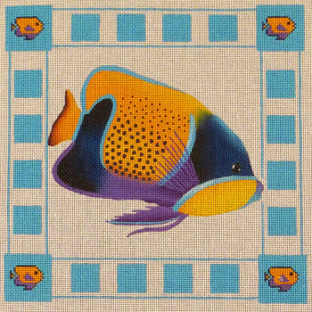 259c Fish pillow 9" x 9" 18 Mesh Rebecca Wood Designs!