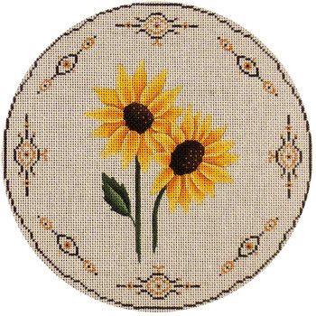 267h Sunflowers 10" Round 13 Mesh Rebecca Wood Designs !