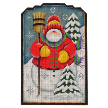 591c Jolly snowman 7" x 10" 18 Mesh Rebecca Wood Designs!