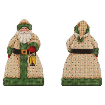 595d Green Santa topper 4" x 8" 18 Mesh Rebecca Wood Designs!