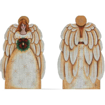 595e Golden Angel topper 5" x 9" 18 Mesh Rebecca Wood Designs!