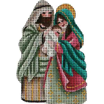 627a Joseph, Mary & Jesus 2.5 x 3.5 18 Mesh Rebecca Wood Designs!