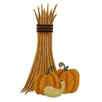 745l Stalks & squash 3.5 by 5.5 inches 18 Mesh Rebecca Wood Designs!